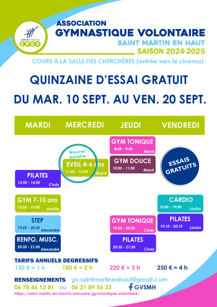 gym volontaire flyer 2024 rentrée scolaire